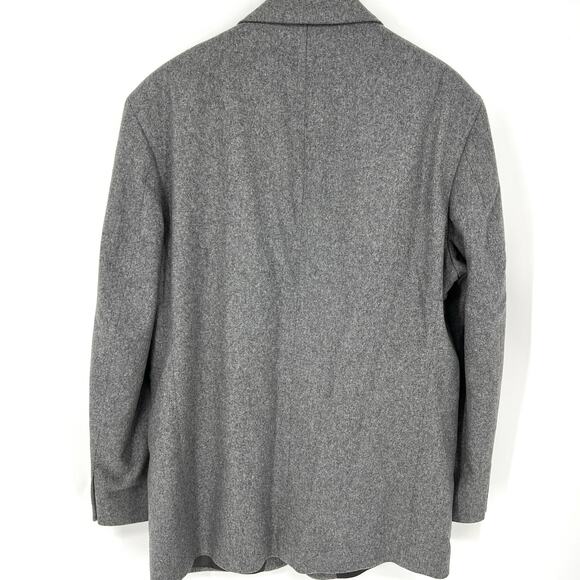 Oscar De La Renta Lithuania Mens Gray Cashmere Wool Blend Blazer Jacket Size 44L - Picture 4 of 10